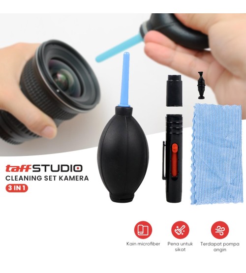 TaffSTUDIO Cleaning Set Kit 3 in 1 - For Cleaning Lens, Camera, Dll TaffSTUDIO Cleaning Set Kit 3 in 1 - For Cleaning Lens, Camera, Dll